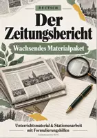 Vorschau - Stundenentwürfe - Der Zeitungsbericht – Wachsendes Materialpaket - Deckblatt