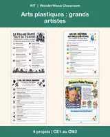 Aperçu - Préparation de séquence / Séquence complète - Arts plastiques à la manière des grands artistes : Kirchner, Miró, Matisse et Picasso (CE1 au CM2) - Page de couverture