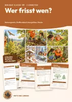 Vorschau - Stundenentwürfe - Nahrungskette Nahrungsnetz Stoffkreislauf Energiefluss Nische Biologie Klasse 7 8 | Paket 5 Unterrichtsstunden 80 Seiten mit Lösungen | Boarding Pass, Exit-Ticket, Übungen | Netz des Lebens Paket B - Deckblatt