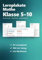Vorschau - Poster - Mathe Lernplakate Klasse 5–10 Realschule – Gesamtpaket mit 36 Postern - Deckblatt