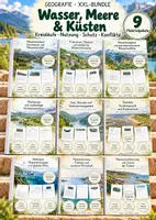 Vorschau - Unterrichtsreihen - Wasser, Meere & Küsten – XXL-Bundle mit 9 großen Lernwerkstätten Geografie & Erdkunde | Wasserkreislauf, Hochwasser, Küstenschutz, Meeresströmungen, Wasserkonflikte & Meeresschutz | Arbeitsblätter mit Lösungen - Deckblatt