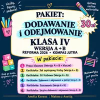 zapowiedź - Pakiet - klasa IV - dział "Dodawanie i odejmowanie" - obwoluta