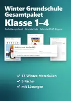 Vorschau - Arbeitsblätter - Winter Grundschule Gesamtpaket – 13 Materialien: Rechenmalblätter, Lesen und Malen, Polartiere, Fensterbilder, Rap, Klanggeschichten - Deckblatt