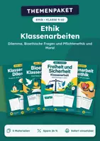 Vorschau - Arbeitsblätter - Dilemma, Klassenarbeiten-Set Ethik, Klasse 9-10 - Deckblatt