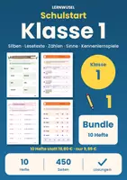 Vorschau - Arbeitsblätter - Klasse 1 Start Bundle | Lesen, Rechnen, Sachunterricht, Silben, Zahlen bis 20 - Deckblatt
