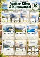 Vorschau - Unterrichtsreihen - Wetter, Klima & Klimawandel – 10 große Lernwerkstätten Geografie & Erdkunde | Meteorologie, Klimazonen, Treibhauseffekt, Naturgefahren, Monsun & Klimaschutz | Arbeitsblätter mit Lösungen - Deckblatt