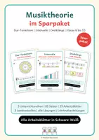 Vorschau - Unterrichtsreihen - Musiktheorie Sek I im Paket | Dur-Tonleitern, Intervalle, Dreiklänge | Klasse 6 bis 10 - Deckblatt