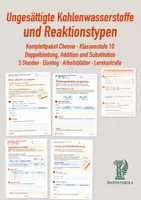 Vorschau - Stundenentwürfe - Ungesättigte Kohlenwasserstoffe und Reaktionstypen | Chemie Klasse 10 | Unterrichtseinheit mit Lernkontrolle - Deckblatt
