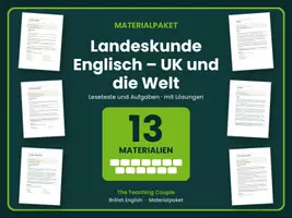 Vorschau - Arbeitsblätter - Landeskunde Englisch – UK und die Welt - Deckblatt