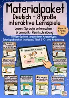 Vorschau - Arbeitsblätter - Materialpaket - Deutsch – 8 große interaktive Lernspiele - Deckblatt