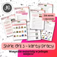 zapowiedź - Materiały do Shine On! 3 Pakiet materiałów - Units 1 – 8 - karty pracy - wklejki/wycinanki - obwoluta