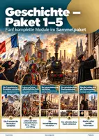 Vorschau - Unterrichtsreihen - Geschichte Klasse 7 - 8 Paket | Französische Revolution, Luther, Industrialisierung und das Leben in der Burg - Deckblatt