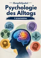Vorschau - Arbeitsblätter - Psychologie des Alltags – 9 Arbeitsblätter Bundle: Selbstwert, Stress, Gruppenzwang, Vorurteile, Körpersprache, Schlaf - Deckblatt