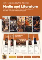 Vorschau - Unterrichtsreihen - Media and Literature Englisch Oberstufe Paket | 5 Einheiten 85 Seiten mit Lösungen | News or Noise?, Fake News and Manipulation, Übungsklausur | Abi-Kompass Englisch Paket 5 - Deckblatt