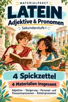 Vorschau - Arbeitsblätter - Latein – Adjektive & Pronomen – 4 Materialien - Deckblatt