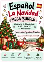 Vorschau - Arbeitsblätter - Spanisch Weihnachten MEGA-BUNDLE | 83 Arbeitsblätter zu Navidad – Lesen, Sprechen, Schreiben & Wortschatz | A1/A2 - Deckblatt