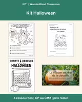 Aperçu - Jeux - Kit Halloween : 4 ressources d'écriture, de lecture et de sciences pour octobre (CP au CM2) - Page de couverture