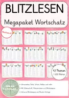Vorschau - Arbeitsblätter - Blitzlesen Wortschatz Megapaket – differenzierte Lesetrainings-Sets | Wachsendes Paket | Leseförderung Klasse 1–4 - Deckblatt