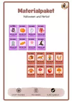 Vorschau - Spiele - Materialpaket Lesespiel Herbst und Halloween - Deckblatt