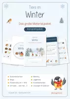 Vorschau - Stundenentwürfe - Wachsendes Materialpaket | Tiere im Winter | Klassen 2, 3 & 4 | Stationenlernen, Poster, Spiele, u.v.m. - Deckblatt