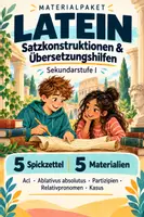Vorschau - Arbeitsblätter - Latein – Satzkonstruktionen & Übersetzungshilfen – 5 Materialien - Deckblatt