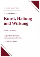 Vorschau - Arbeitsblätter - Klausurenpaket Deutsch Q1: Büchner, Heine & Herwegh – Sachtextanalyse und Erörterung mit Erwartungshorizont - Deckblatt