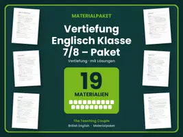 Vorschau - Arbeitsblätter - Vertiefung Englisch Klasse 7/8 – Paket - Deckblatt