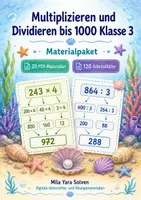Vorschau - Arbeitsblätter - Multiplizieren und Dividieren bis 1000 Klasse 3 | Materialpaket | 20 PDFs mit 120 Arbeitsblättern - Deckblatt