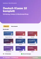 Vorschau - Unterrichtsreihen - Deutsch Klasse 10 komplett | Arbeitshefte + Klassenarbeiten + Prüfungsvorbereitung | Erörterung, Analyse, Abschlussprüfung | mit Lösungen - Deckblatt