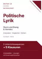 Vorschau - Stundenentwürfe - Materialpaket Deutsch Q1: Politische Lyrik – 5 Unterrichtssequenzen & 5 Klausuren zu Sturm und Drang und Vormärz - Deckblatt