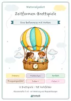 Vorschau - Spiele - Materialpaket: Zeitformen-Brettspiele – Eine Ballonreise mit Verben - Deckblatt