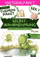 Vorschau - Unterrichtsreihen - Selbstwahrnehmung Unterrichtsmaterial Klasse 5 6 7 8 9 10 | Arbeitsblätter, Kartenset, Ritual, Kurzgeschichten & Vertretungsstunde | Themenpaket zu Körpersignalen und Bedürfnissen - Deckblatt