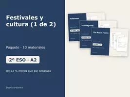 Vista previa - Hojas de trabajo - Festivales y cultura (1 de 2) – Paquete de inglés 2º ESO - Portada