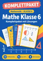 Vorschau - Arbeitsblätter - Mathe Klasse 6 Komplettpaket mit Lösungen - Deckblatt