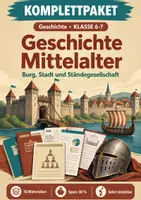 Vorschau - Spiele - Geschichte Mittelalter Klasse 6-7: Burg, Stadt, Stände - Deckblatt