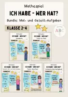 Vorschau - Spiele - Bundle: Mathepiele Ich habe, wer hat? Einmaleins und Teilen (Kl. 2-4) - Deckblatt
