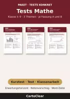 Vorschau - Test - Paket: Tests Mathe Klasse 5–9 – 3 Klassenarbeiten A/B - Deckblatt