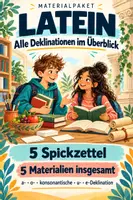 Vorschau - Arbeitsblätter - Latein – Alle Deklinationen im Überblick – 5 Materialien - Deckblatt