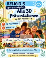 Vorschau - Unterrichtsreihen - RELIGIO 5 – PPP-Gesamtpaket | 30 Präsentationen | Religion Klasse 5 - Deckblatt