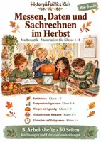Vorschau - Arbeitsblätter - Messen, Daten und Sachrechnen im Herbst Mini-Bundle Klasse 1–4 - Deckblatt