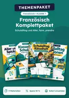 Vorschau - Arbeitsblätter - Schulalltag, Komplettpaket Französisch, Klasse 7 - Deckblatt