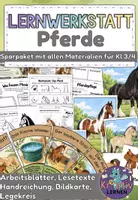 Vorschau - Unterrichtsreihen - Pferde – großes Sparpaket für den Sachunterricht | Lernwerkstatt, Legekreis & Bildkarten Klasse 3–4 - Deckblatt