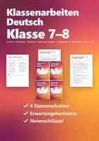 Vorschau - Test - Klassenarbeiten Deutsch Klasse 7/8 – Paket: Ballade, Inhaltsangabe, Kurzgeschichte und lineare Erörterung, mit Erwartungshorizont - Deckblatt