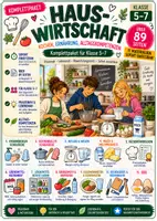 Vorschau - Unterrichtsreihen - Hauswirtschaft Materialpaket | Schulküche, Ernährung & Lebensmittelkunde | Klasse 5–7 - Deckblatt