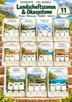 Vorschau - Unterrichtsreihen - Landschaftszonen & Ökosysteme – XXL-Bundle mit 11 großen Lernwerkstätten Geografie & Erdkunde | Klimazonen, Savannen, Wüsten, Taiga, Tundra, Regenwald, Hochgebirge & Biodiversität | Arbeitsblätter mit Lösungen - Deckblatt