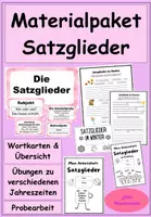 Vorschau - Stundenentwürfe - Satzglieder – Materialpaket für Klasse 5–9 - Deckblatt
