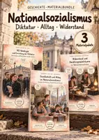 Vorschau - Unterrichtsreihen - Nationalsozialismus – 3 große Geschichts-Lernwerkstätten & komplette Unterrichtseinheiten | NS-Diktatur, Hitlerjugend, Propaganda, Alltag, Weiße Rose & Widerstand | Arbeitsblätter mit Lösungen - Deckblatt