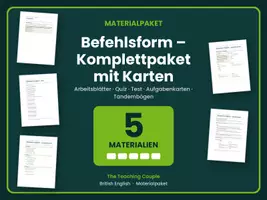 Vorschau - Arbeitsblätter - Befehlsform – Komplettpaket mit Karten - Deckblatt