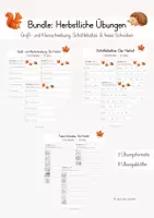 Vorschau - Arbeitsblätter - Herbst-Bundle: Groß- und Kleinschreibung, Schüttelsätze & Freies Schreiben - Deckblatt