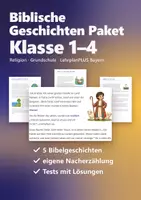 Vorschau - Arbeitsblätter - Biblische Geschichten Grundschule Paket – Schöpfung, Josef, Mose, Jesus und Ostern in eigener Nacherzählung - Deckblatt